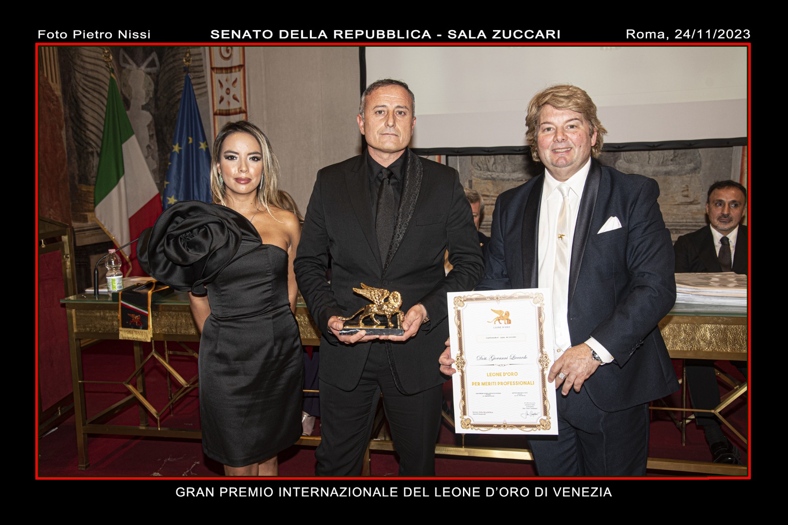Giovanni Liccardo, founder and CEO of Lever Touch, awarded the Leone d'Oro in Venice for his professional achievements